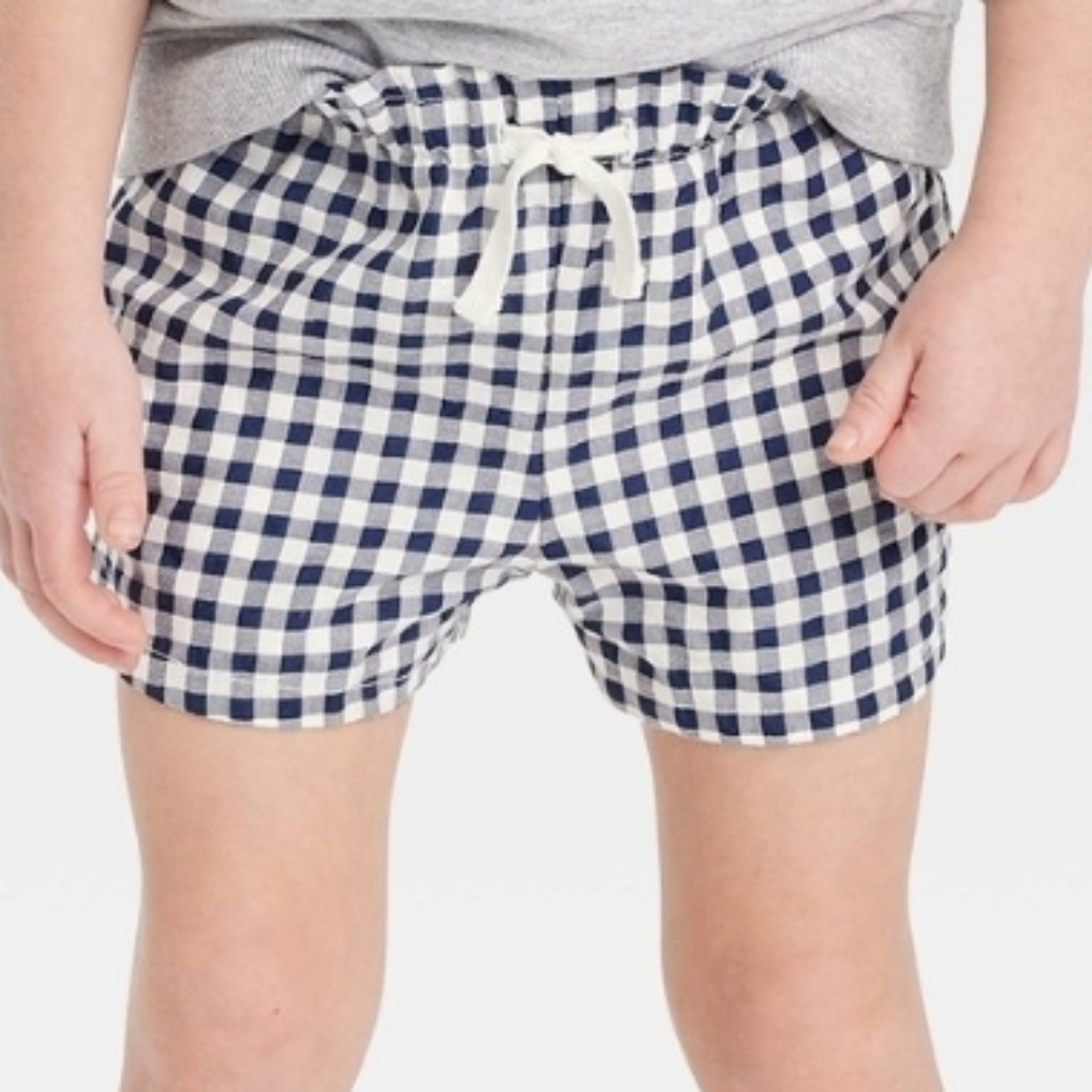Nwt Cat And Jack Navy Gingham Shorts